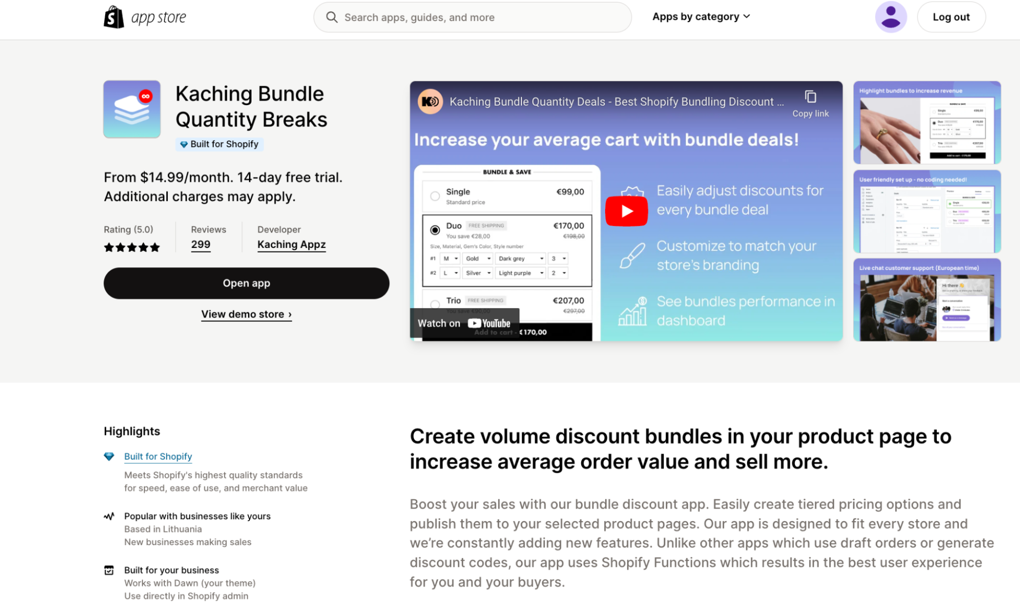 Shopify - Bundle Offers app